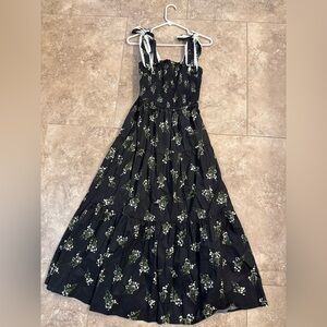 Entro Black and Green Floral Maxi Dress